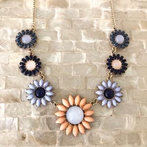 Flower Enamel and Gold Necklace
